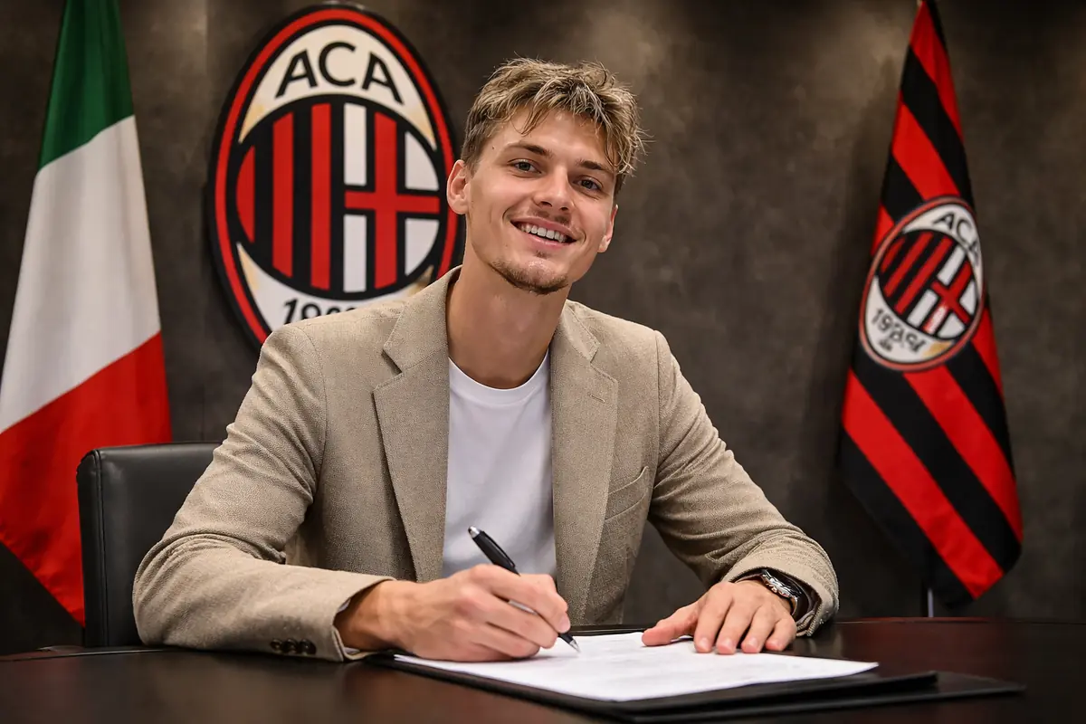 Alajbegovic firma il contratto col Milan, immagine creata con intelligenza artificiale