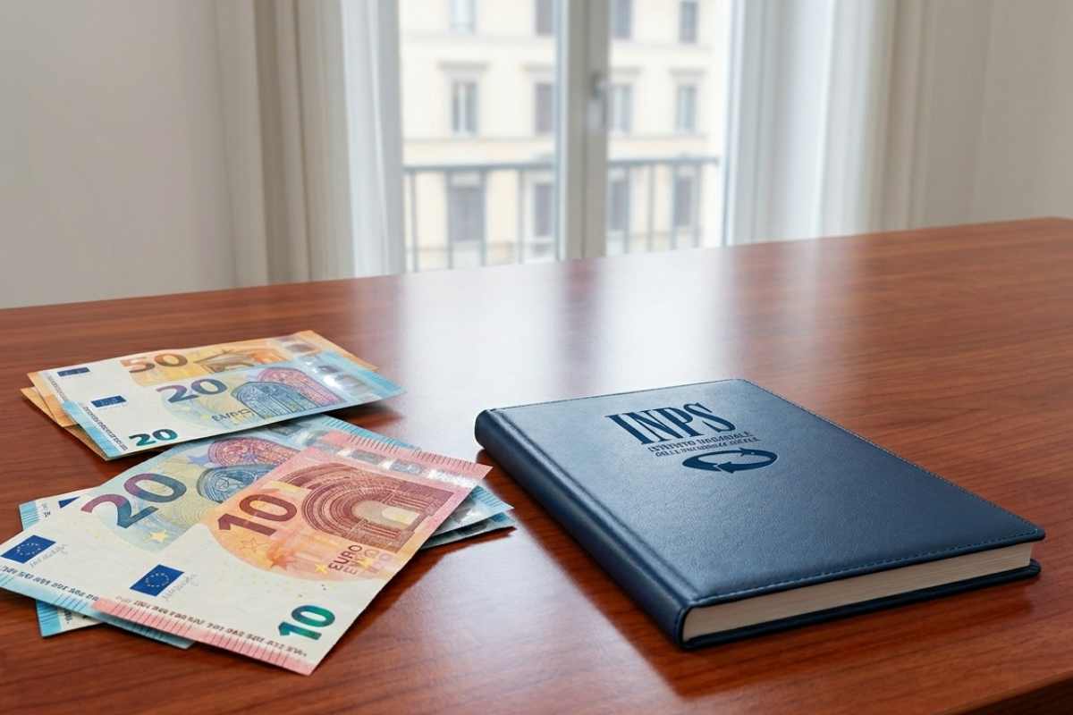 Euro e agenda inps su un tavolo